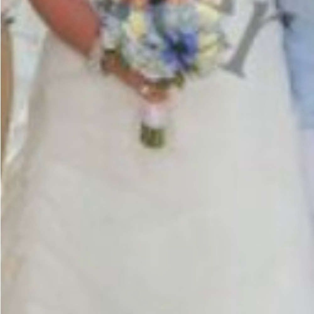 David's Bridal Strapless White Gown - Picture 3 of 7